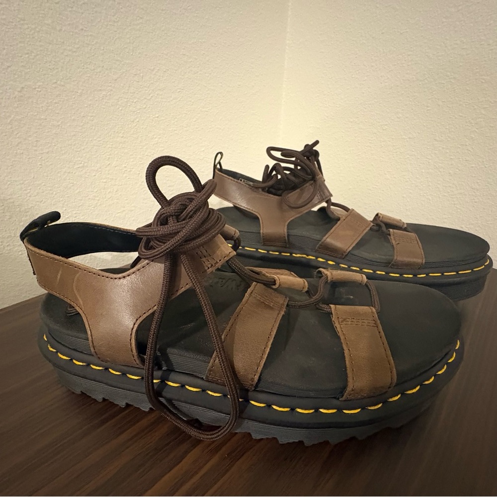 Dr. Martens Brown Nartilla Leather Sandals 9
